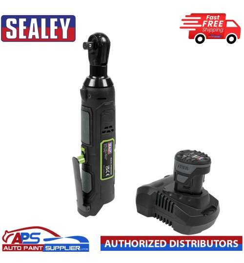 Sealey CP108VCRW 3/8" Drive Cordless Ratchet Wrench 10.8V 2Ah Battery + Charger